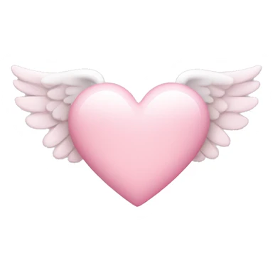 light pink heart with angel wings  sticker