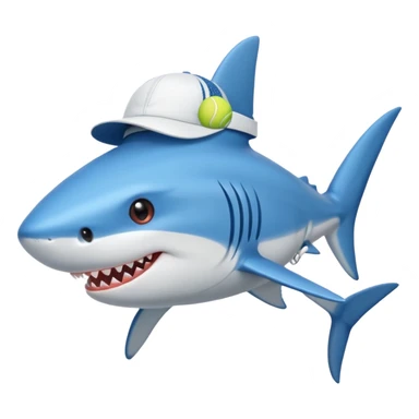 Blue shark with tennis sticker