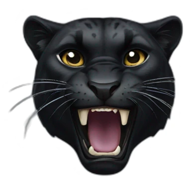 Black panther roar emoji sticker
