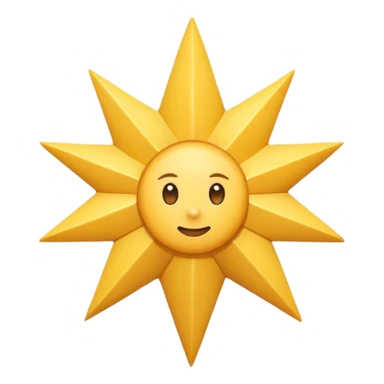 generate an emoji with a white tick in between a star having 11 points  sticker