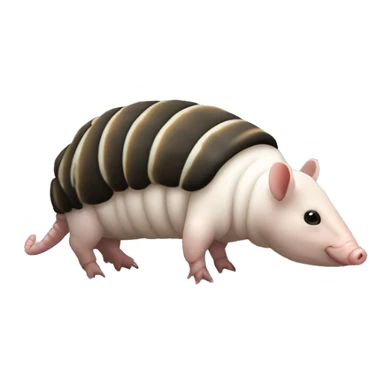 Black and white piebald chubby armadillo pig panda centipede armadillo  sticker