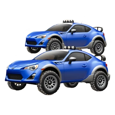 2013 scion fr-s ultramarine off road 4wd monster Baja dessert stadium racer number 86 with large fancy silver wheels  sticker