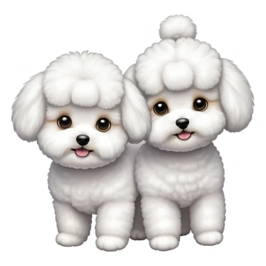 Two Bichon frise girls  sticker