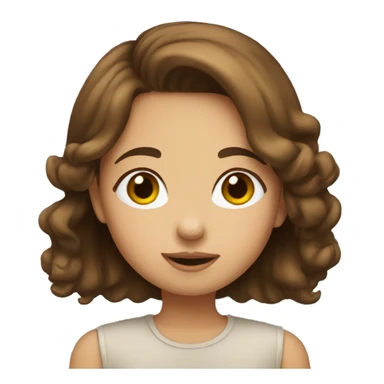 girl with brown  hair sending a kiss sticker