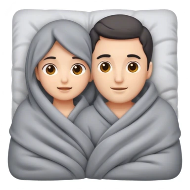 Man and woman cuddling under a blanket sticker