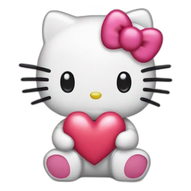 hello kitty with heart sticker