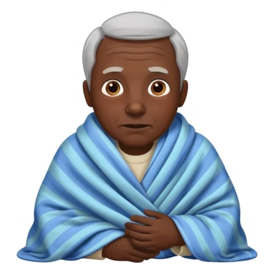 dark skin old man with tucked blanket sticker