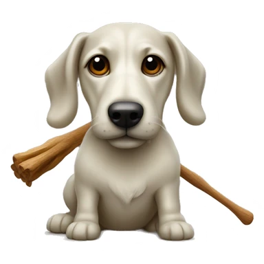 Dackel with oliven wood stick sticker