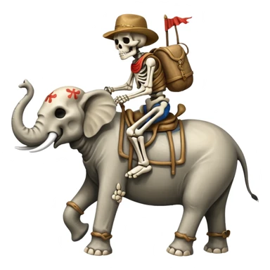 Skeleton Rider on elephant sticker