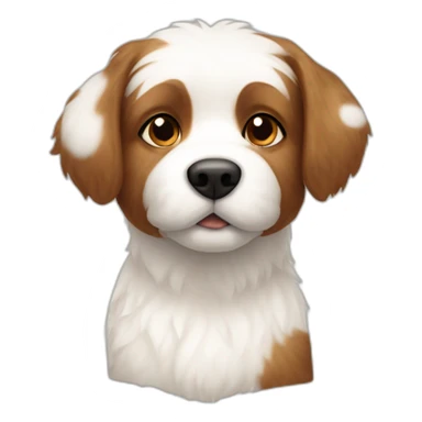 white fur and brown dots dog sticker