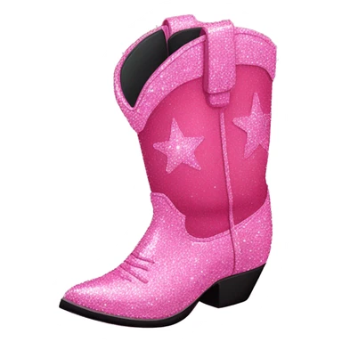 Sparkly pink cowboy boots sticker