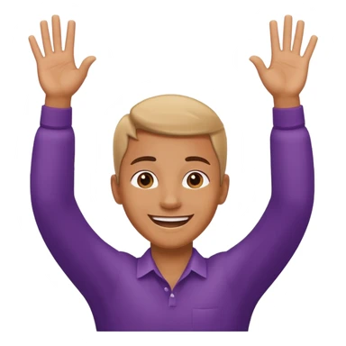 smiling face with both hands up, celebratory gesture sticker
