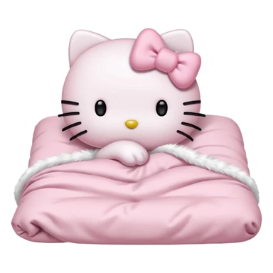 💖💖💖💖💖💖Hello kitty with light pink bow sleeping in a light pink bed sticker