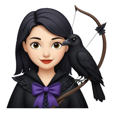 Alysanne Blackwood from Game of Thrones. She is known as black aly and is the Wife of Cregan Stark. I have her looking like Hande Erçel. Show her with a raven and a bow. Have her smirking, smiling, laughing sticker