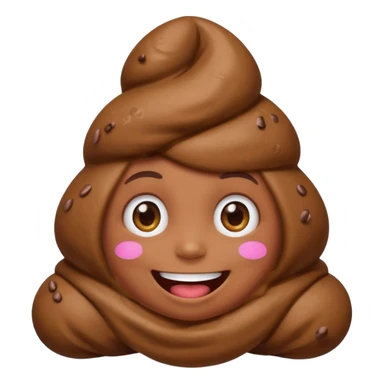 Un fille a la tête de caca smile et habillé en caca sticker