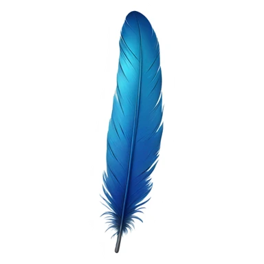 Realistic blue feather sticker