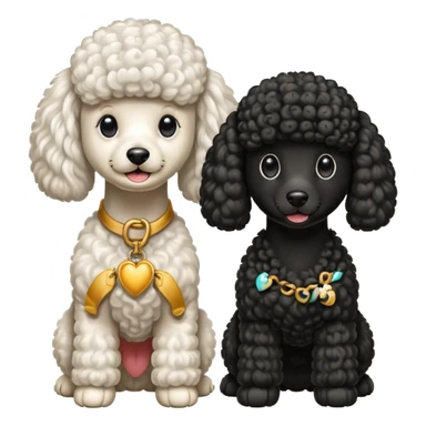 Dos caniches,uno blanco y el otro negro,QUE SEA RAZA CANICHE  sticker