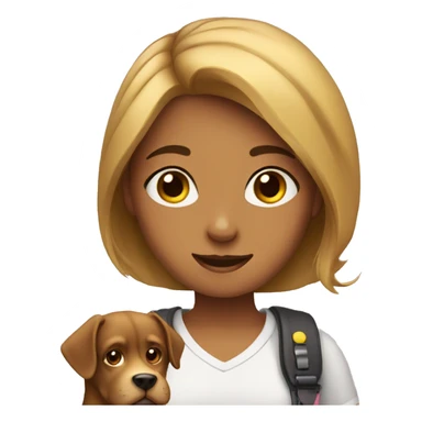 A girl with a dog  sticker