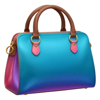 coins in gradient of turquoise, blue, pink, purple, and coral color inside a brown bag sticker
