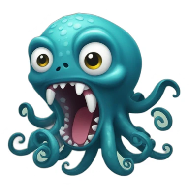 cute kraken yelling sticker