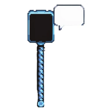 Forum moderator icon with speech bubble and ban hammer sticker