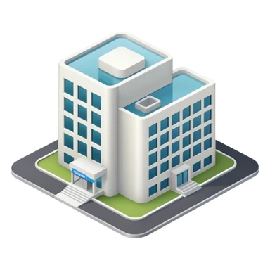 hospital isometric view building sticker