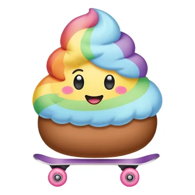 rainbow Poop emoji skating   sticker