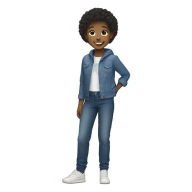 smiling girl with boys outfit sticker