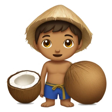 Philipine boy with coconut sticker
