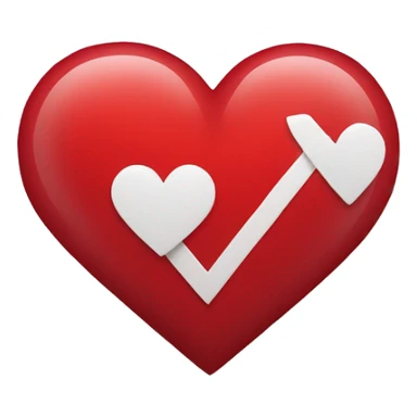 a heart that shows progress in red sticker