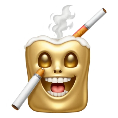 gold tooth with cig sticker
