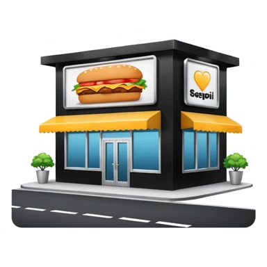 Self-service restaurants building with bilboard sticker