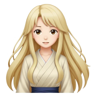 Anime girl with full figure, long hair, tasteful design sticker