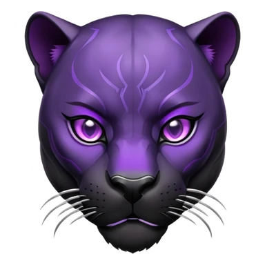 fierce black panther with vibrant purple eyes sticker