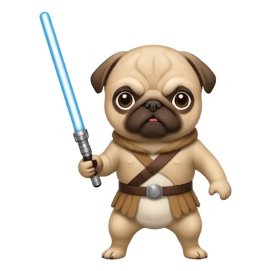 Pug with a light saber  sticker