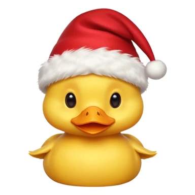 Un patito con gorro navideño sticker