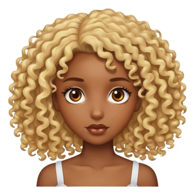 hot curly blonde black girl sticker