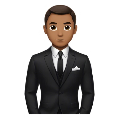a james bond in a custom suit, black on black sticker