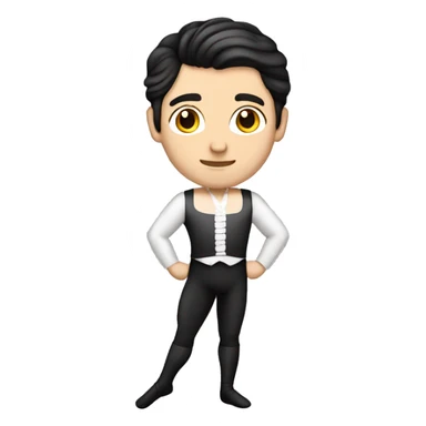 ballet dancing male caucasian dark hair sticker