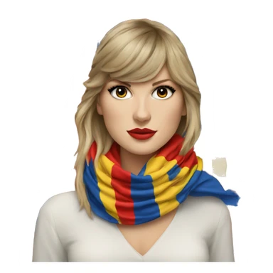 Taylor Swift wearing a Romanian flag as a scarf  sticker