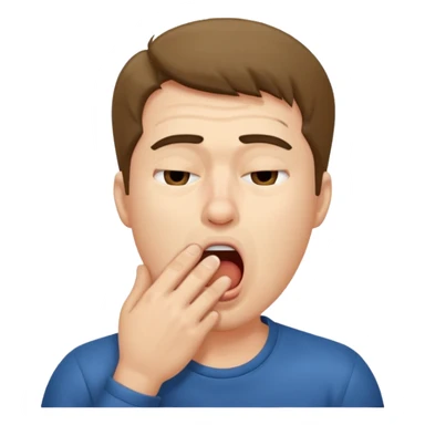 man Yawning with Hand on Mouth, sticker
