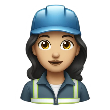 Truck driver girl with dark hair sticker