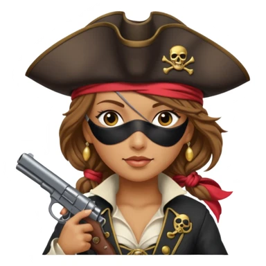 Lady Pirate With Gun sticker