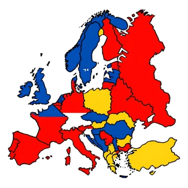 Germania divisa con bandiera US sud-ovest (Monaco, Francoforte), UK nord-ovest (Amburgo, Colonia), URSS est (Berlino Est, Dresda), France sud-ovest (Stoccarda, Friburgo) sticker