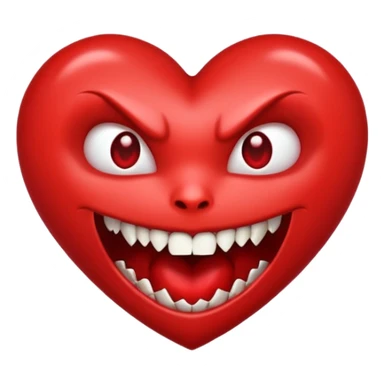heart vampire fangs no eyes sticker