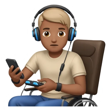 A disabled man playing vidéo game sticker