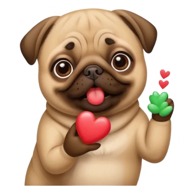 Pug blowing kisses sticker