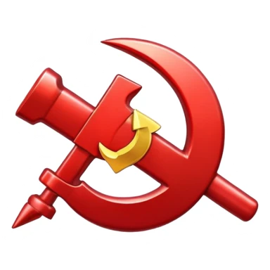 Red hammer and sickle symbol sticker