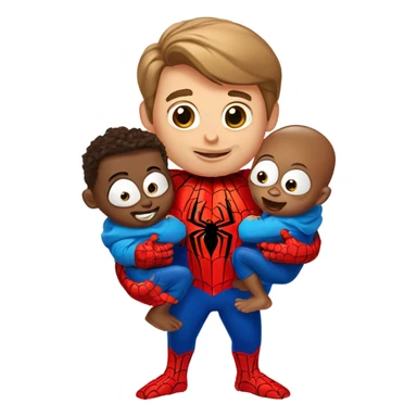 Spider-Man with 2 Spider-Man babies  sticker