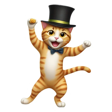   Cat dancing with hat sticker